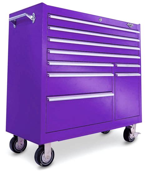 purple tool box on wheels